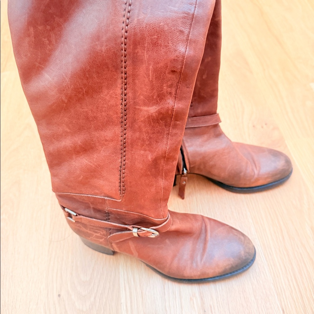 Soft brown leather boots 7.5; bought in Avignon France